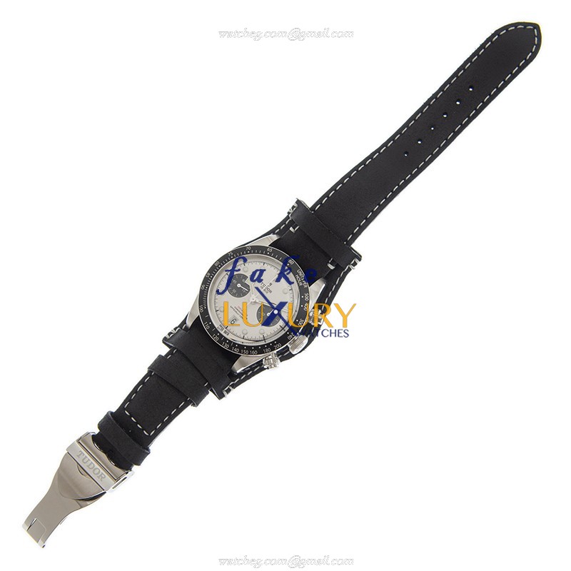 Tudor 79360NWT-LS Replica Watch, Black Bay Chrono, Automatic, White Dial, Steel Case, Leather Strap - Image 2