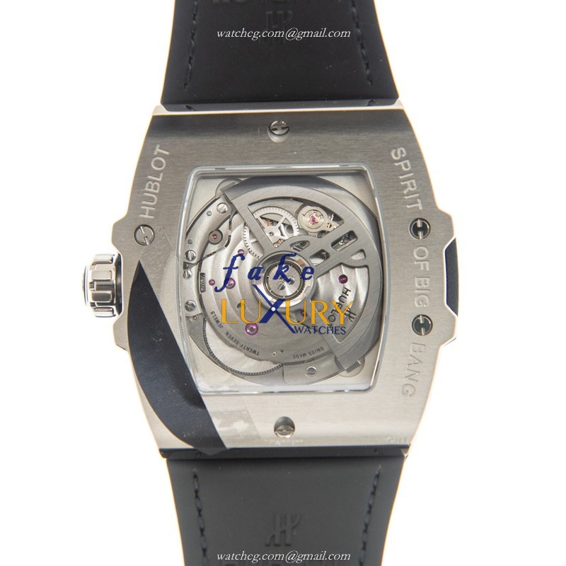 Hublot 665.NX.9010.LR.1604 AUTO Titanium Diamond Replica Watch - 39mm Silver Dial, Alligator Black - Image 3