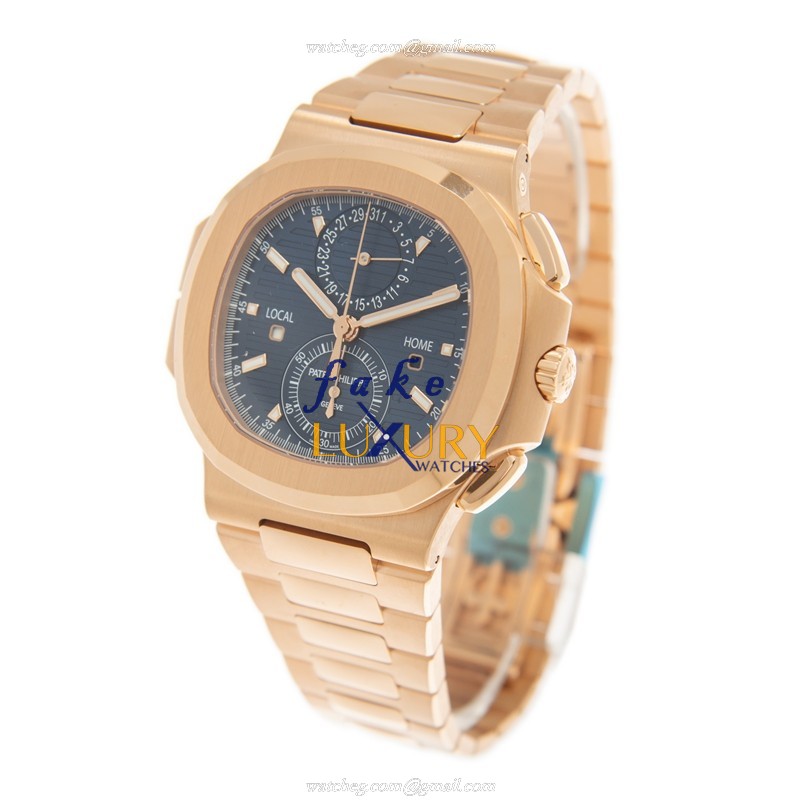 Patek Philippe 5990/1R-001 Nautilus Replica Watch, Blue Dial, Rose Gold Case, Automatic - Image 3