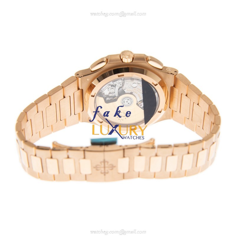 Patek Philippe 5990/1R-001 Nautilus Replica Watch, Blue Dial, Rose Gold Case, Automatic - Image 4