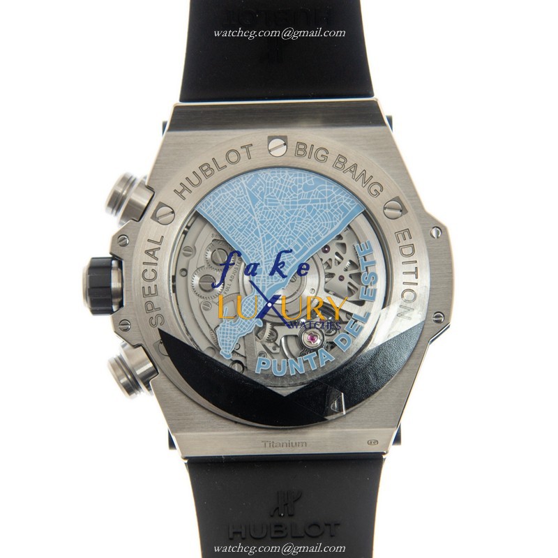 Hublot 411.NL.1192.RX.PDE19 BIG BANG Automatic Titanium - Transparent Dial - Blue Rubber Strap - Image 3