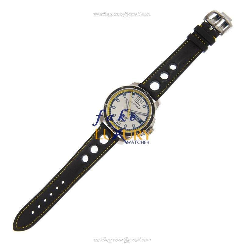 Chopard 168568-3001 Grand Prix Monaco Auto Titanium Replica Watch - 44.5mm Silver Dial Brown - Image 2