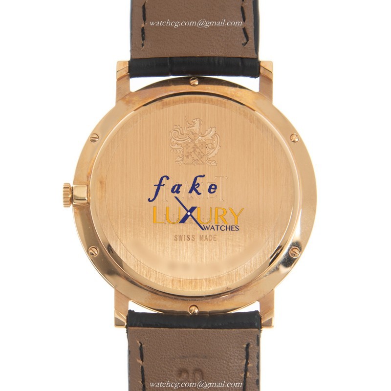 Piaget G0A31114 Replica Watch, Manual Wind, 18kt Rose Gold Case, Silver Dial, Black Alligator Strap - Image 3