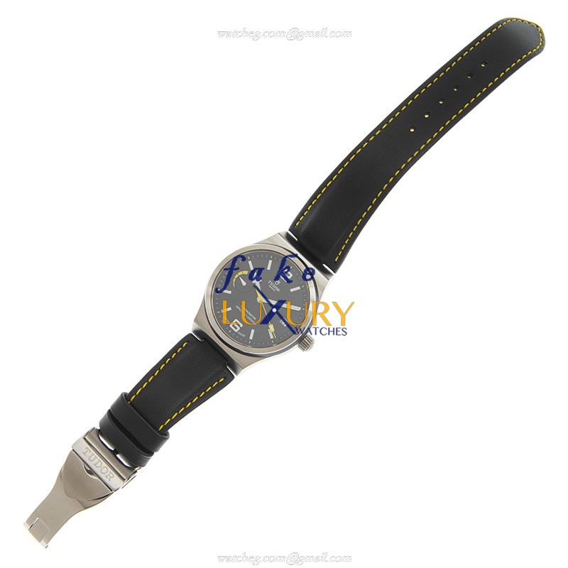 Tudor 91210N-LS Replica Watch, Automatic, Stainless Steel, Black Dial, Leather Strap - Image 2