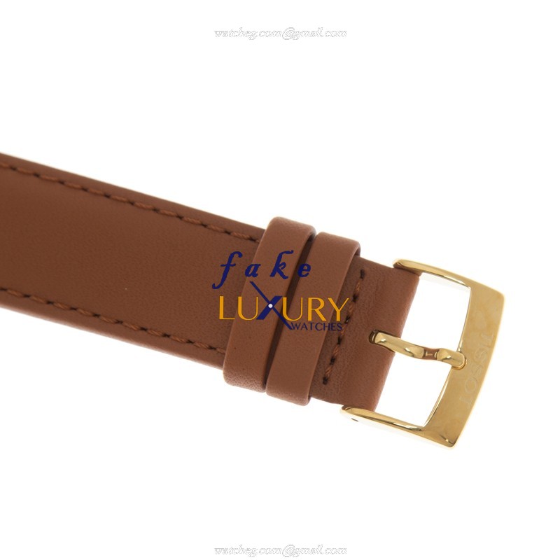 Tissot EverTime Automatic Gold-Plated Stainless Steel Silver Dial T109.410.36.031.00 Brown Leather - Image 4