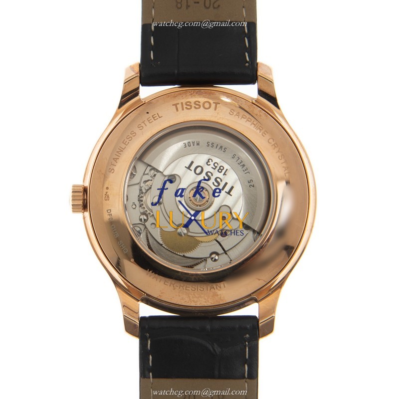 Tissot T063.428.36.038.00 T-TRADITION Replica Watch, Automatic Movement, Silver Dial, Gold-Plated - Image 3