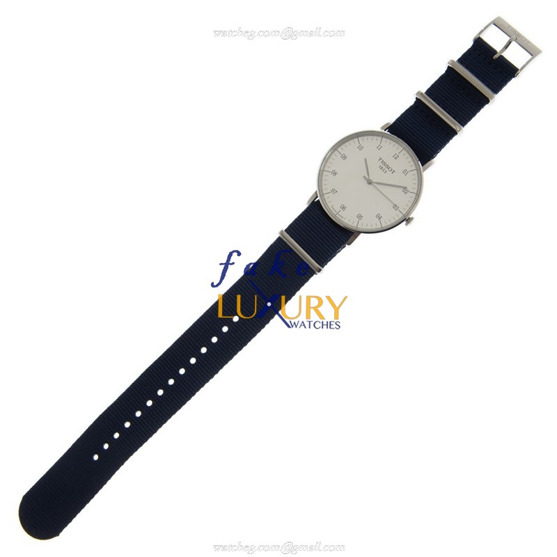 T109.610.17.037.00 - Tissot Everytime Quartz Replica Watch - Blue Dial Blue Canvas Strap - Image 2