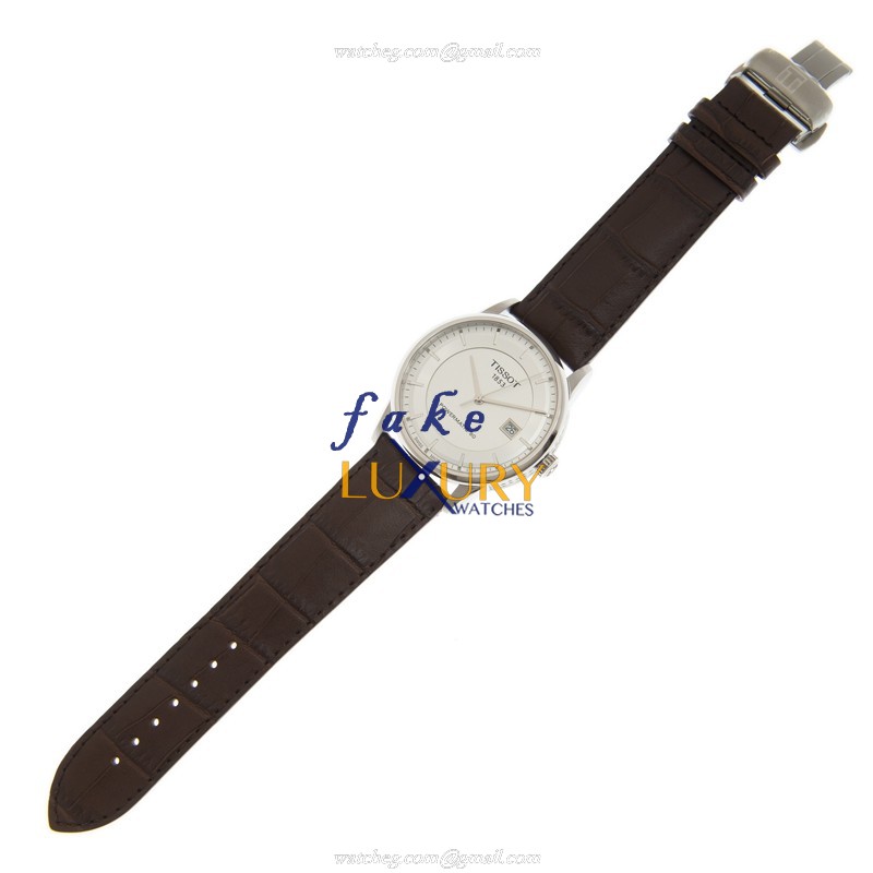Tissot T086.407.16.031.00 Replica Watch, Automatic, Silver Dial, Stainless Steel Case, Leather Strap - Image 2