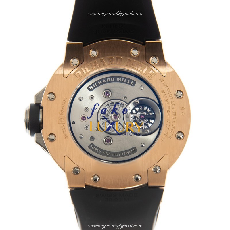 Richard Mille RM58-01 Replica Watch, 18kt Rose Gold & Titanium, Transparent Dial, Manual Wind - Image 3
