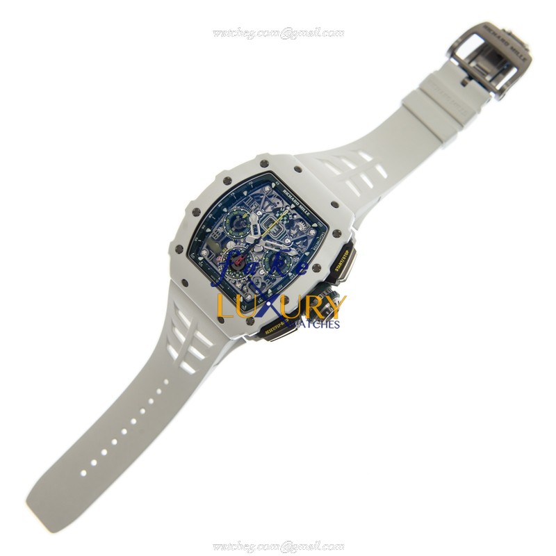 Richard Mille RM11-03 LMC LTD 150 - Replica Watch - Automatic - Ceramic Case - White Rubber Strap - Image 2