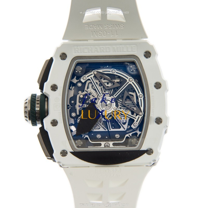 Richard Mille RM11-03 LMC LTD 150 - Replica Watch - Automatic - Ceramic Case - White Rubber Strap - Image 3