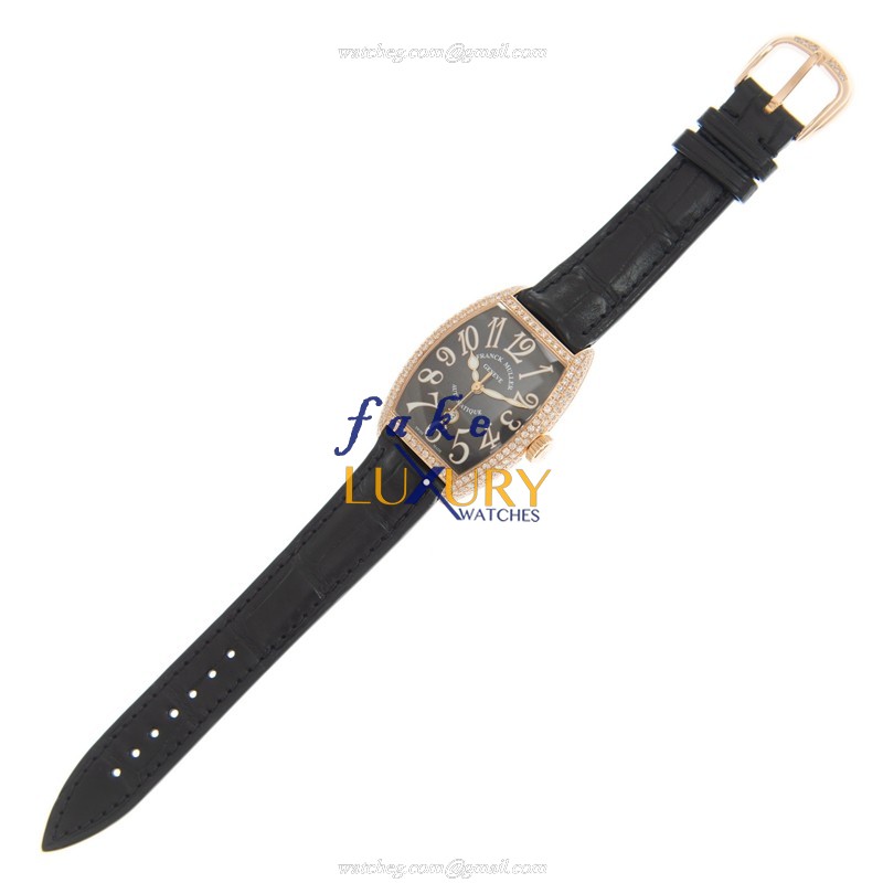Franck Muller 7500 SC AT DT FO D 5N - Replica Watch - Automatic - Black Dial - Rose Gold & Diamonds - Image 2