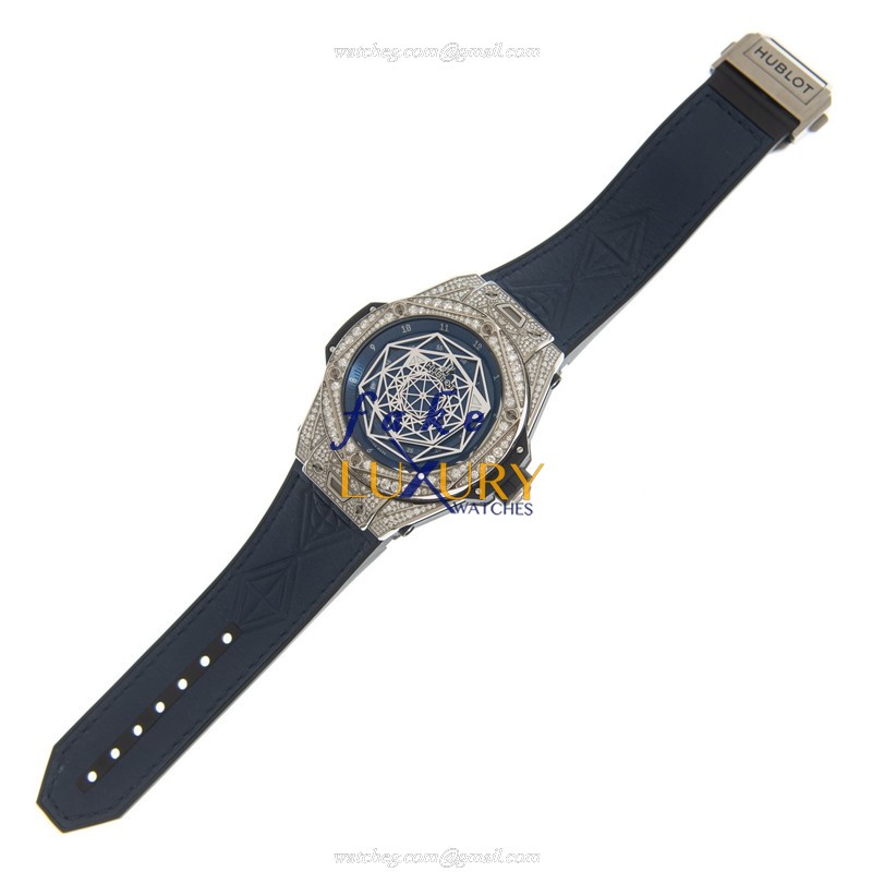 Hublot 415.NX.7179.VR.1704.MXM18 Replica Big Bang Watch - Automatic Movement, Titanium Case, Blue - Image 2