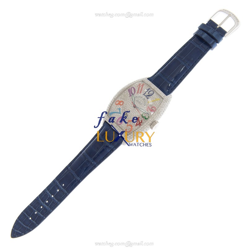 Franck Muller 8880 SC DT D6 CD COL DRMOG-BL Color Dreams Automatic 18kt White Gold Diamond Silver - Image 2