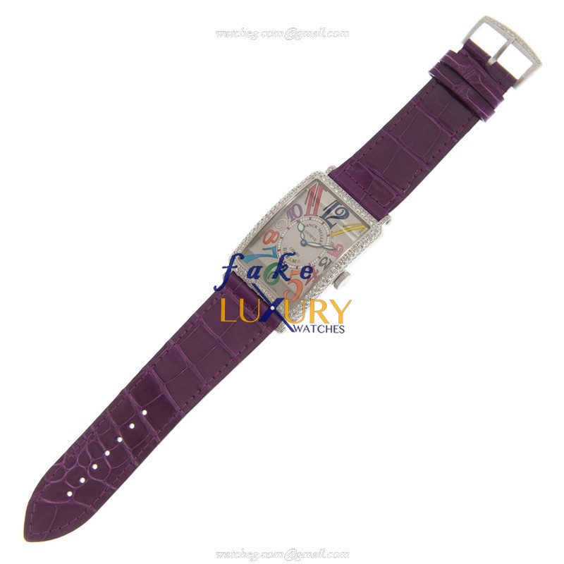 Franck Muller 1200SCD-DRMOG-PUR LONG ISLAND Automatic 18kt White Gold Diamond Replica Watch - Image 2
