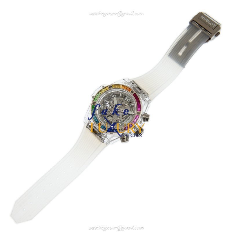 Hublot 441.JX.4802.RT.4099 Automatic 18kt White Gold Sapphire Replica Watch, Swiss Movement - Image 2