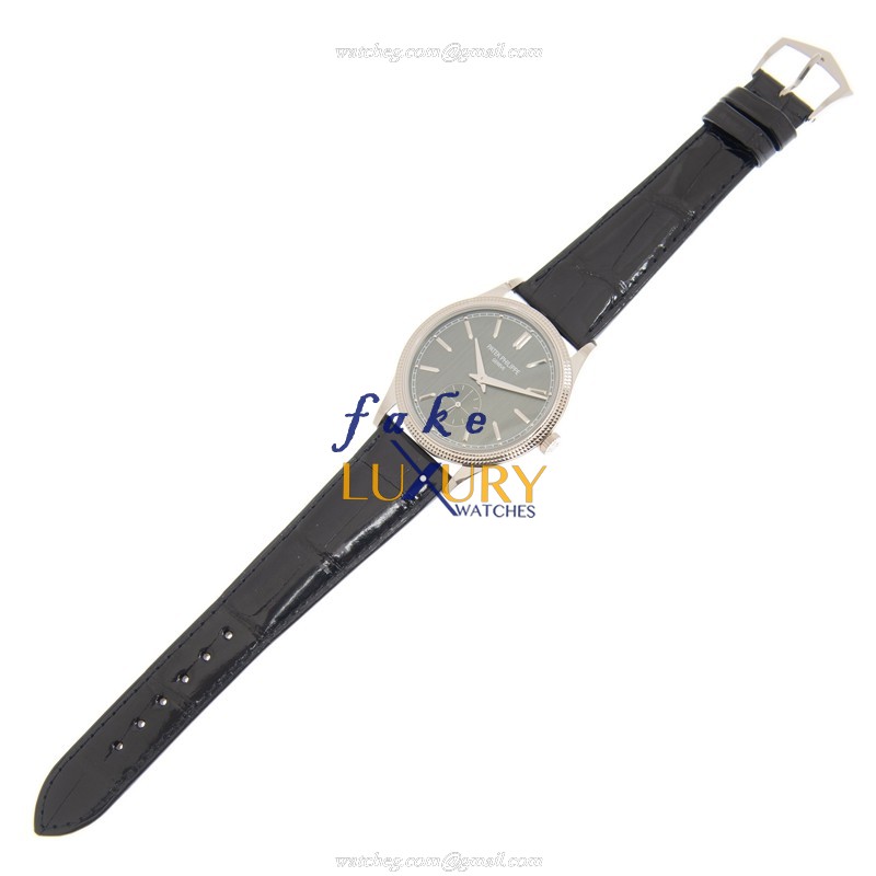 Patek Philippe 6119G-001 Calatrava Replica Watch With Manual Wind Gray Dial 18kt White Gold - Image 2
