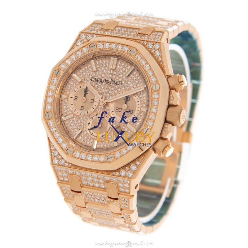 Audemars Piguet Royal Oak 26333OR.ZZ.1222OR.01 Replica Watch, Automatic, Rose Gold & Diamonds - Image 3