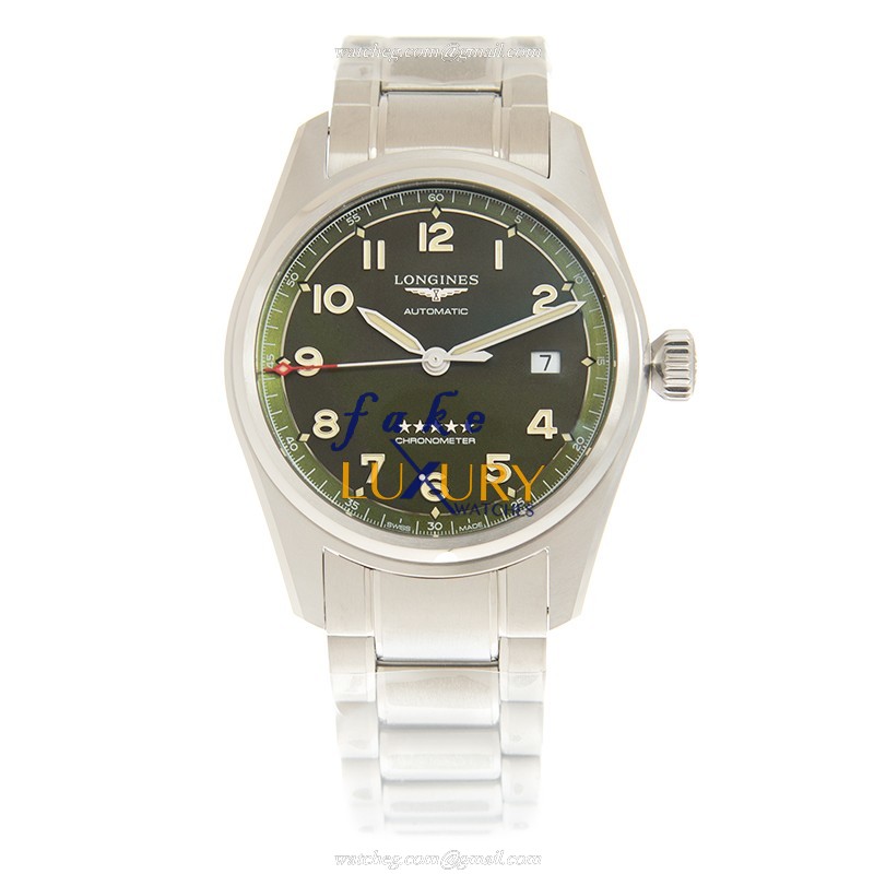 Longines Spirit L3.810.4.03.6 Replica Watch, Automatic, Green Dial, Steel Bracelet - Image 2