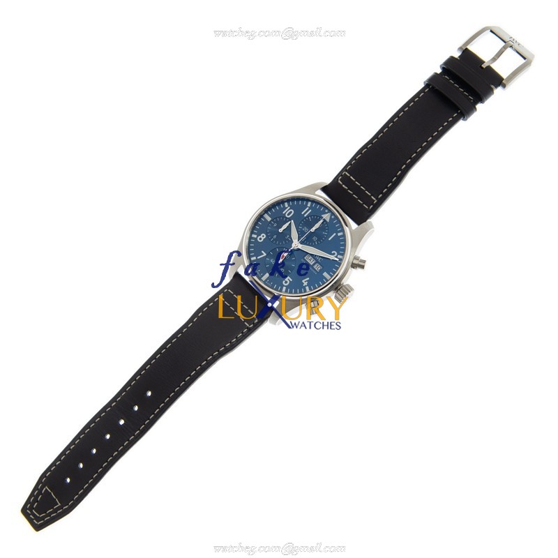 IW388101 - IWC Pilots Automatic Replica Watch Blue Dial Steel Leather - Image 2
