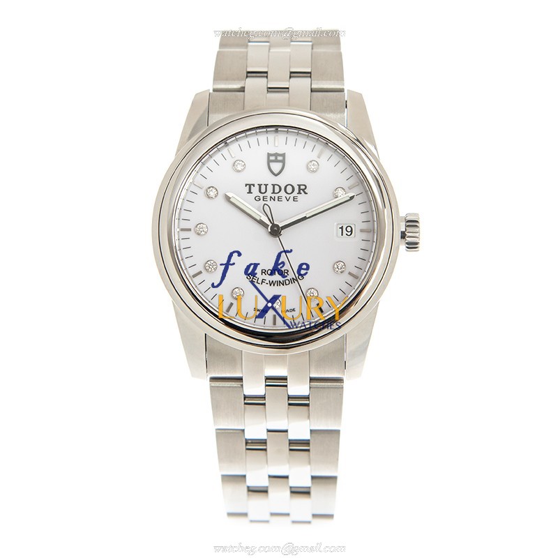 Tudor Glamour Date 55000-68050-10DI-WT Automatic White Dial Stainless Steel Replica Watch - Image 2