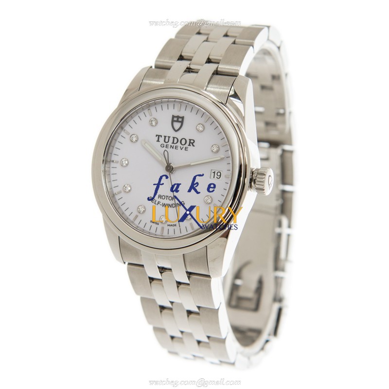 Tudor Glamour Date 55000-68050-10DI-WT Automatic White Dial Stainless Steel Replica Watch - Image 3