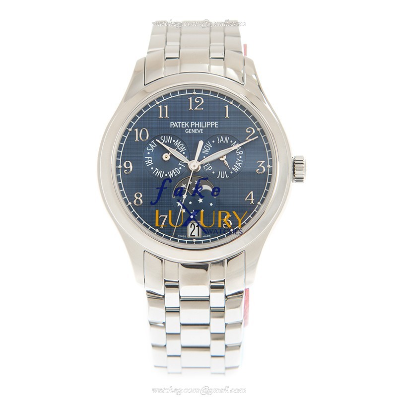 Patek Philippe 4947/1A-001 Replica Watch, Automatic Movement, Blue Dial, Stainless Steel Case - Image 2