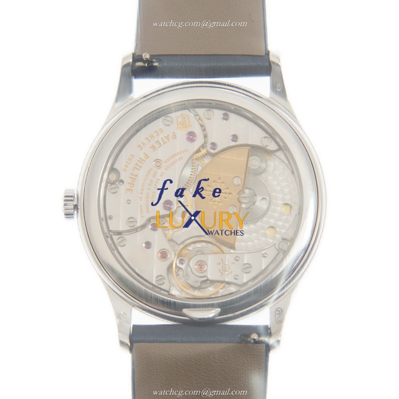 Patek Philippe 4997/200G-001 Calatrava Replica Watch, Automatic, Blue Dial, 18kt White Gold & - Image 3
