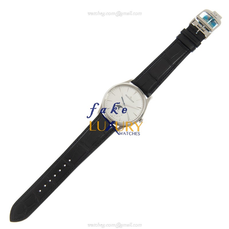 Jaeger-Lecoultre Q1368430 | Automatic | Steel | Silver Dial | Black Leather Strap Replica Watch - Image 2
