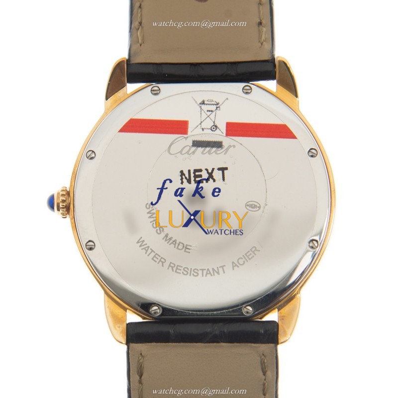 Cartier W6700455 RONDE SOLO DE CARTIER Quartz 18kt Yellow Gold Watch - Black Dial Replica - Image 3