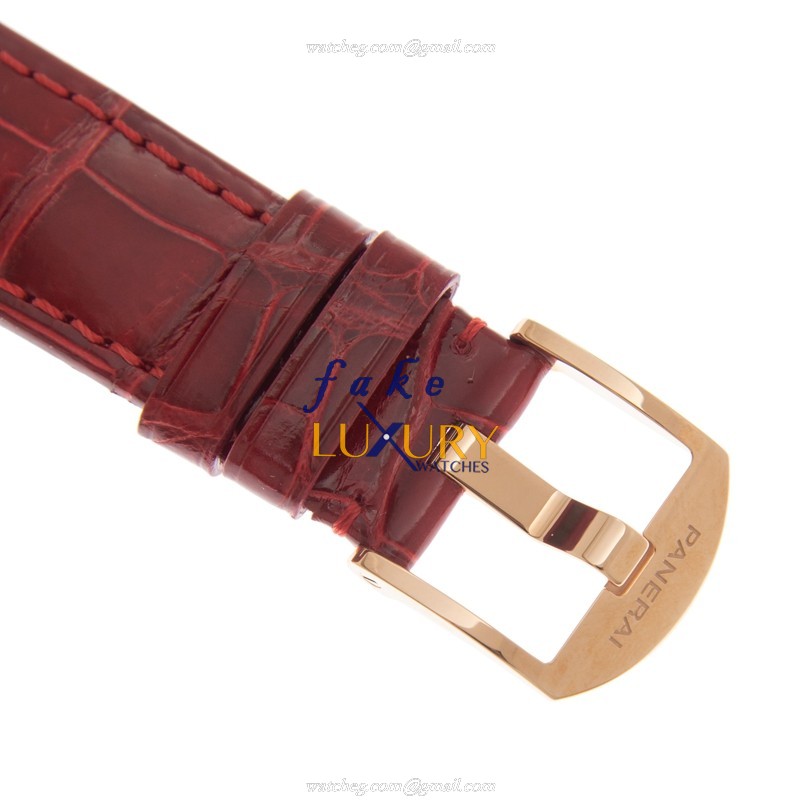 Panerai PAM01045 Luminor Due 38mm 18kt Rose Gold Red Alligator Automatic Replica Watch - Image 4