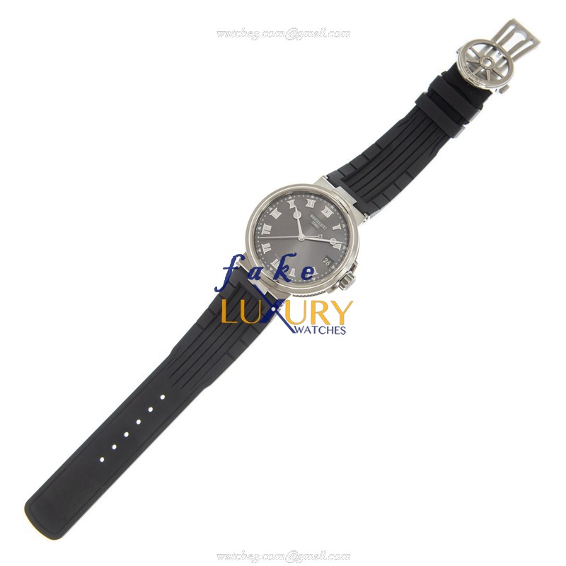 5517TI/G2/5ZU - Breguet MARINE Replica Watch Automatic Titanium Gray Dial Rubber Strap - Image 2