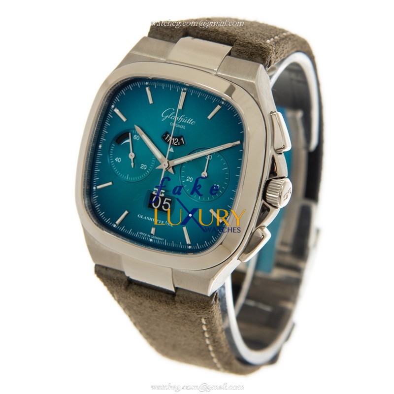 Glashutte Replica Watch 1-37-02-06-02-35 Automatic Movement, Blue Dial, Brown Leather Strap - Image 3