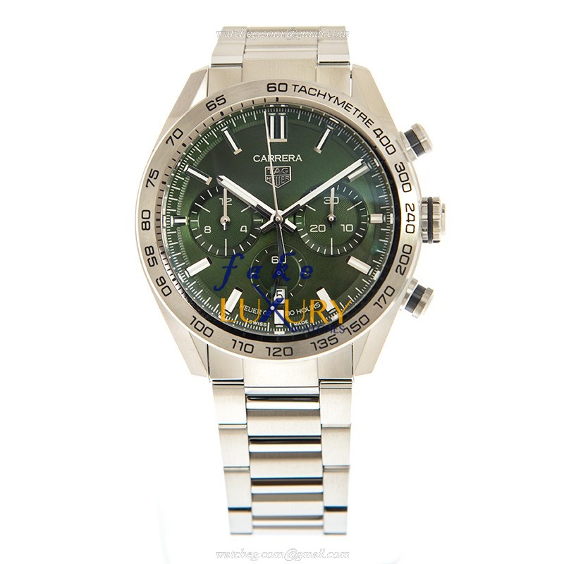Tag Heuer Carrera CBN2A10.BA0643 Replica Watch, Green Dial, Steel Bracelet, Automatic - Image 2