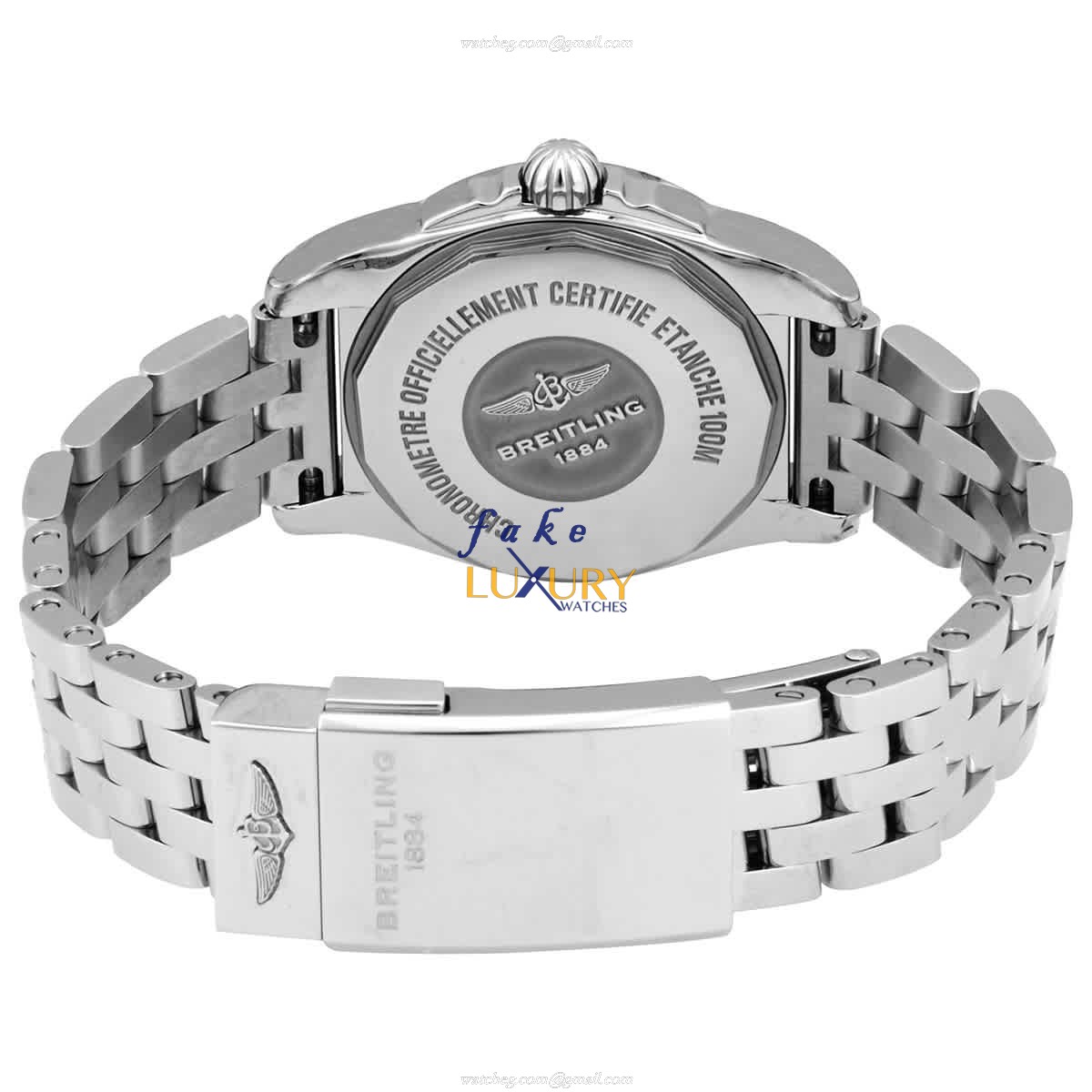W72348121B2A1 - Breitling Galactic Quartz Replica Watch - Stainless Steel Black Dial - Image 3