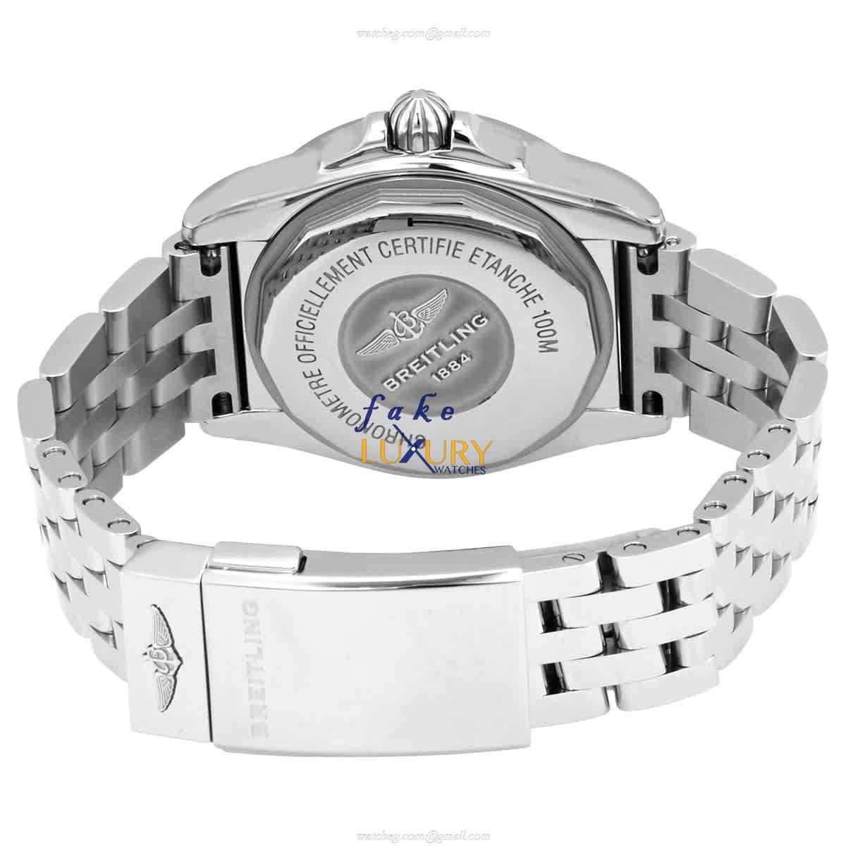 Breitling W71330121A2A1 Galactic Quartz Replica Watch, White Mother of Pearl Dial, Steel Bracelet - Image 3