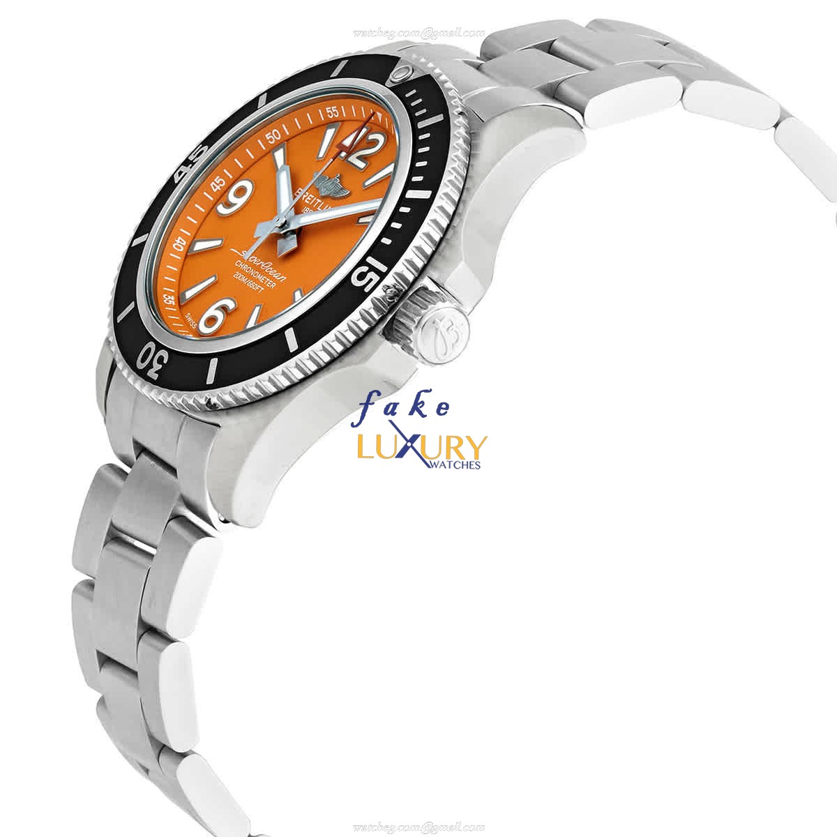 A17316D71O1A1 - Breitling Superocean 36 Replica Watch - Automatic Orange Dial Stainless Steel - Image 2