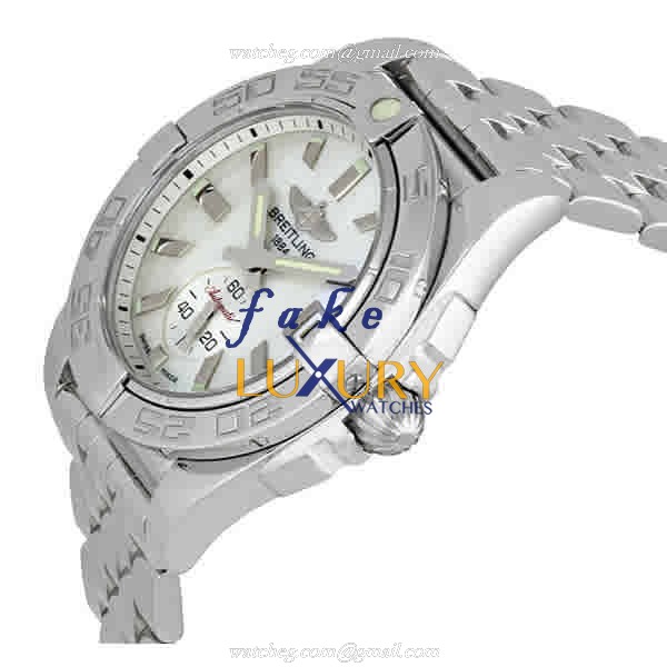 A3733012-A716-376A - Breitling Galactic Automatic Replica Watch - White Dial Silver Steel - Image 2