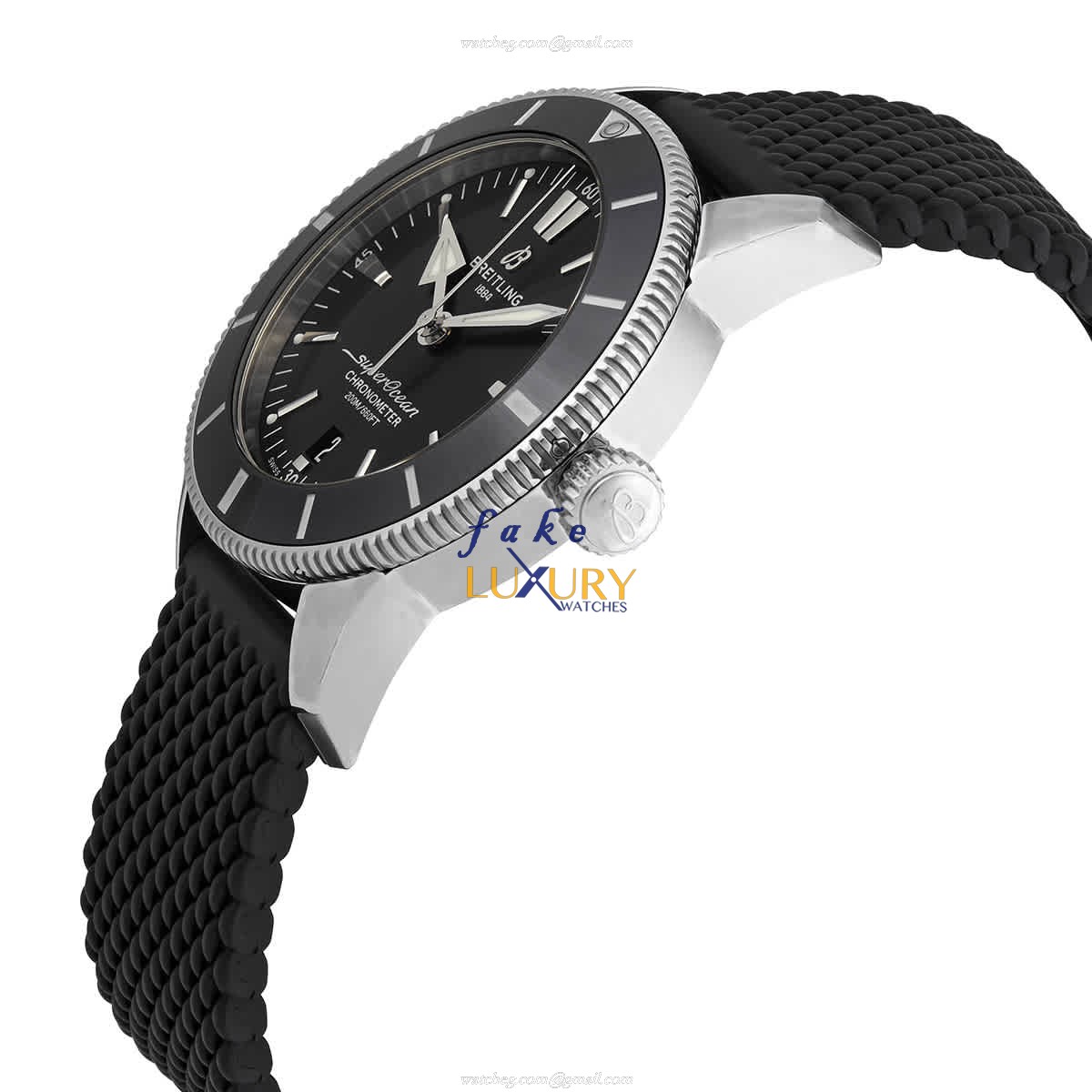 Breitling Superocean Replica Watch AB20302A1B1S1 with Black Dial on Rubber Strap - Image 2