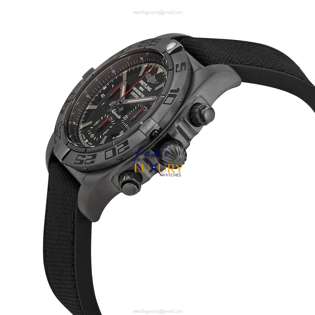 Breitling Chronomat B01 Replica Watch MB0111C3-BE35 with Automatic Movement, Black Dial on Canvas - Image 2