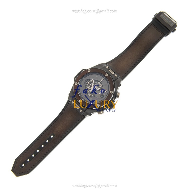 Hublot 411.CI.0500.VR.BER20 Automatic Ceramic BIG BANG Replica Watch, Brown Dial, Leather Strap - Image 2