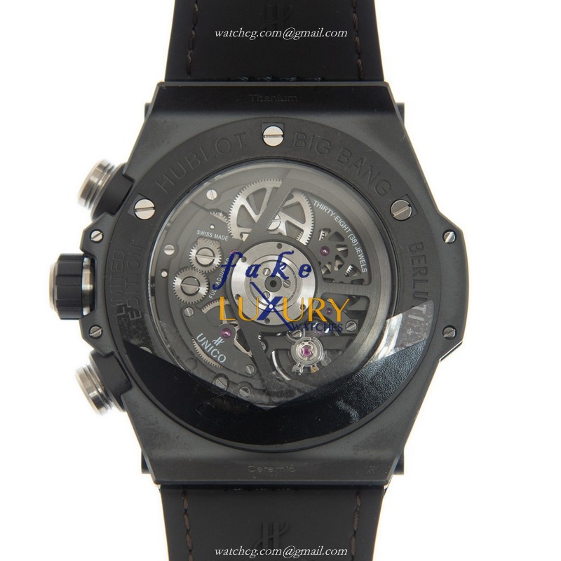 Hublot 411.CI.0500.VR.BER20 Automatic Ceramic BIG BANG Replica Watch, Brown Dial, Leather Strap - Image 3