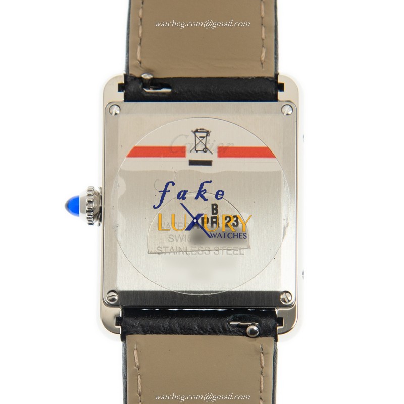 WSTA0041 - Cartier Tank Quartz Replica Watch - Silver Dial Stainless Steel - Image 3