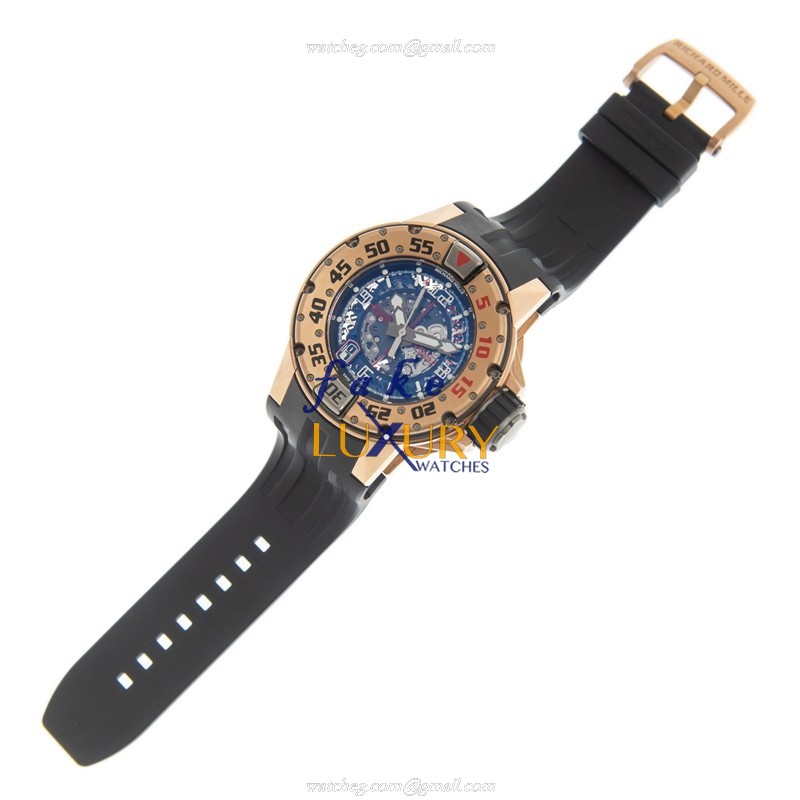 Richard Mille RM028-RG Automatic 18kt Rose Gold Silver Dial Rubber Strap Replica Watch - Image 2
