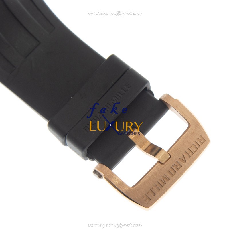 Richard Mille RM028-RG Automatic 18kt Rose Gold Silver Dial Rubber Strap Replica Watch - Image 4