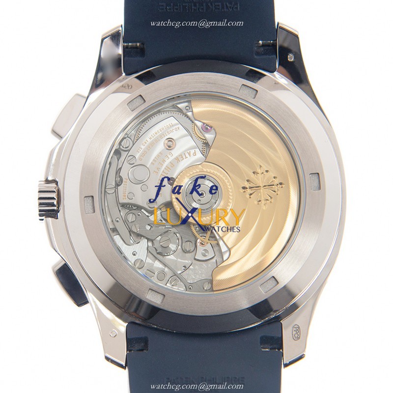 Patek Philippe 5968G-001 Aquanaut - Replica Watch - Automatic - 18kt White Gold - Blue Dial - Image 3