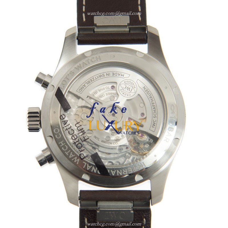 IWC IW388103 Pilots Automatic Stainless Steel Green Dial Brown Leather Replica Watch - Image 3