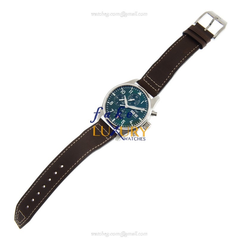 IWC IW388103 Pilots Automatic Stainless Steel Green Dial Brown Leather Replica Watch - Image 2