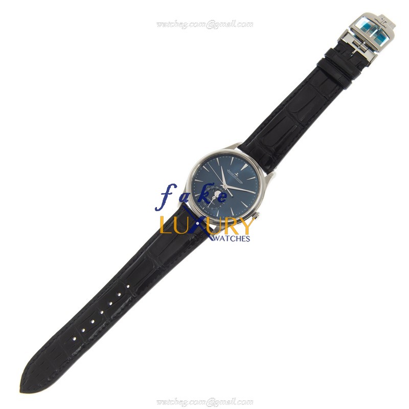 Jaeger-Lecoultre Q1368480 Replica Watch, Automatic, Stainless Steel, Blue Dial, Leather Strap - Image 2