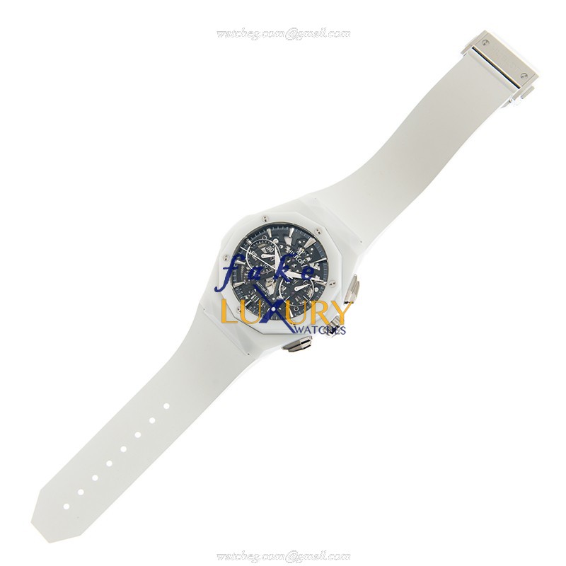 Hublot 525.HI.0170.RW.ORL21 Classic Fusion Auto Ceramic Replica Watch, White Rubber Strap, Swiss - Image 2